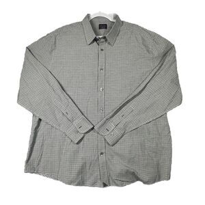 Untuckit Men Shirt 3XL XXX Large Gray Plaid‎ Button Up Long Sleeve 100% cotton
